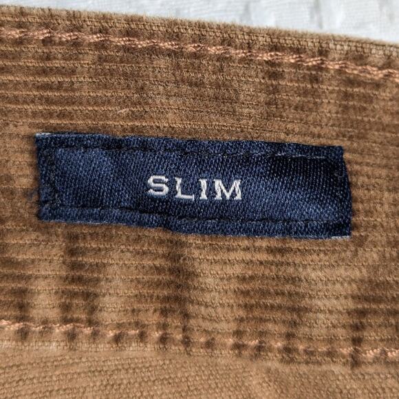 J.Crew Flex Corduroy Slim Pants Men 29x32 Brown Stretch Cotton Casual Jeans - Picture 4 of 5